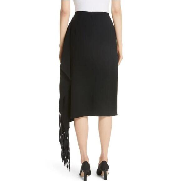 TIBI NEW $695 Shoelace Fringe Midi Skirt‎ in Black Size 2 - Picture 2 of 5